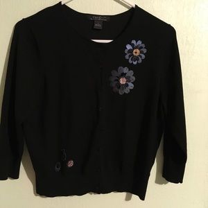 C'est City Women black cardigan size L buttons up